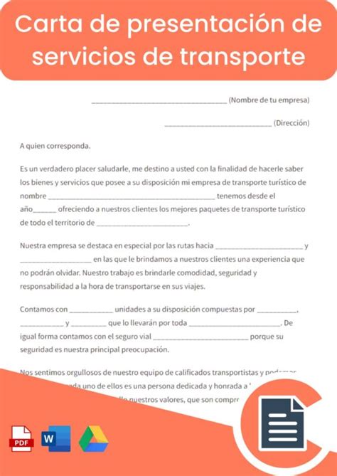 Carta de Presentación de Empresa Online Word Pdf