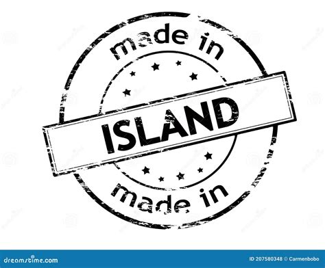 Stamp With Text Made In Island Stock Illustration Illustration Of