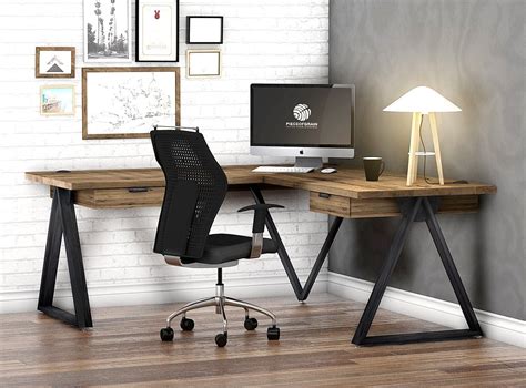 Handmade L-shaped Desk Industrial Corner Computer Office - Etsy | L shaped desk, Industrial desk ...