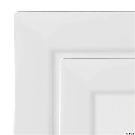 White Square Plastic Plates Dinnerware Value Set (120 Dinner Plates ...