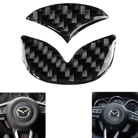 Carbon Fiber Car Steering Wheel Cover Logo Stickers Modified Auto