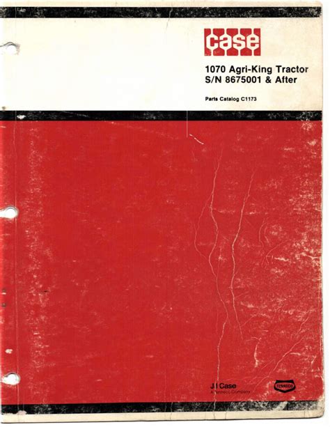 Case 1070 Agri-King Tractor Illustrated Parts Manual Catalog - IMPROVED