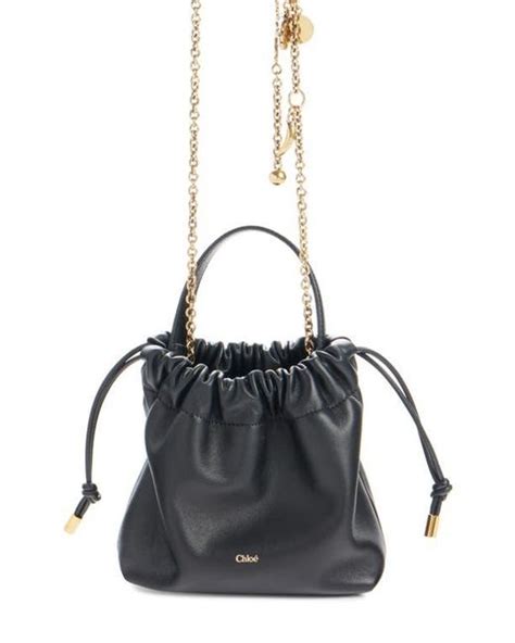 chloe mini icons leather shoulder bag  black lyst