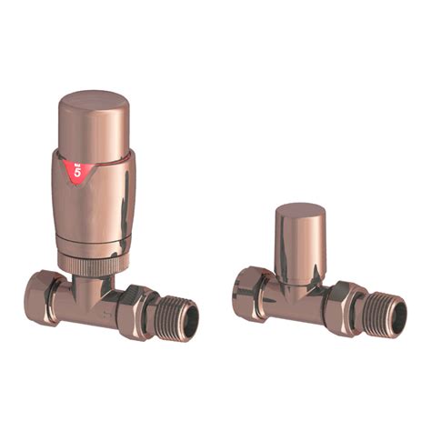 Monza Modern Copper Straight Thermostatic Radiator Valves Victorian