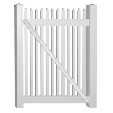 Weatherables Hartford 4 Ft W X 3 Ft H White Vinyl Picket Fence Gate