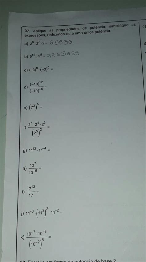 Aplique As Propriedades De Pot Ncia Simplifique As Express Es