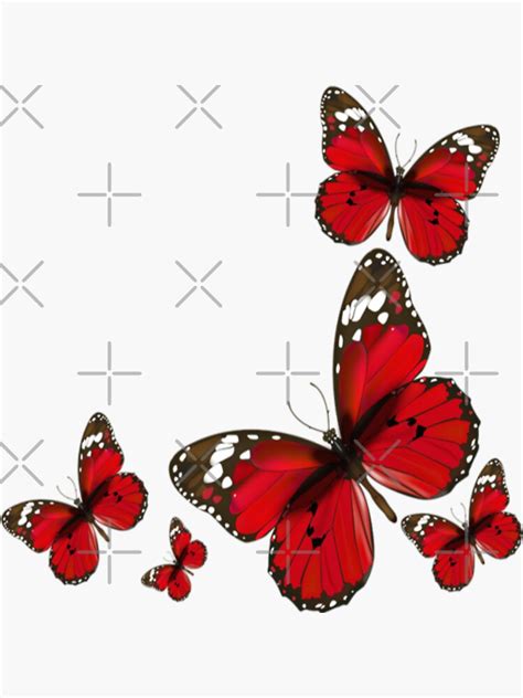 Red Butterfly Sticker By Crisral Redbubble