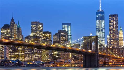 Nighttime Bus Tour Of Nyc Nyc Downtown Area San Francisco Skyline