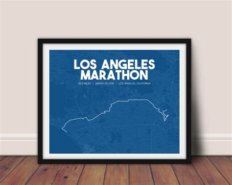 Los Angeles Marathon Course Map 2018 Marathon Printable Map - Etsy