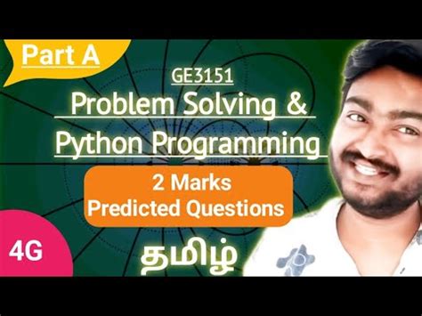 GE3151 Problem Solving And Python Programming Important 2 Marks