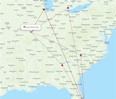 All Flight Routes From West Palm Beach To Saint Louis Pbi To Stl