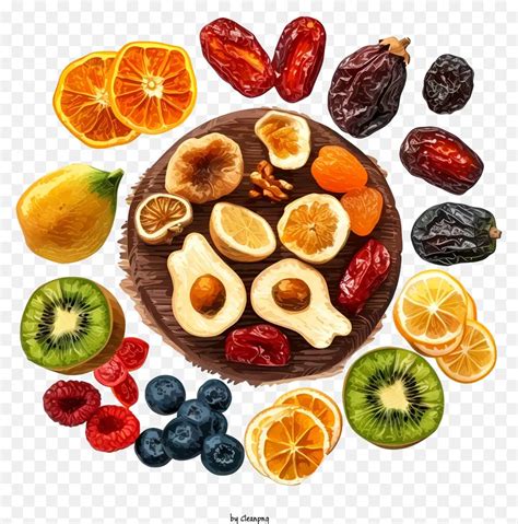 Dried Fruit Simplistic Vector Art Assorted Sliced Fruits And Vegetables For Display Cleanpng