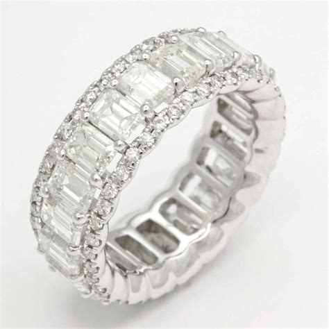 Stunning Emerald Cut Diamond Gold Eternity Band For Sale At 1stdibs