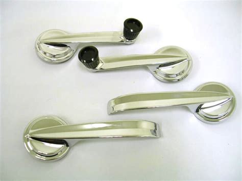 Ford Full Size Car Chrome Door Handle Window Crank Set