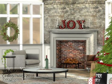 The Sims Resource Christmas 2018 Livingroom By Wondymoon • Sims 4 Downloads