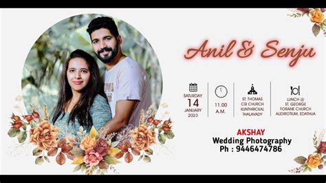 Wedding Anil Senju St Thomas Csi Church Thalavady Youtube