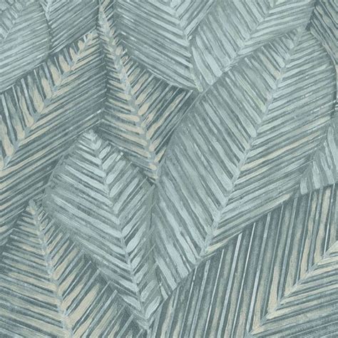 Martinique Leaf Textured Vinyl Wallpaper Sage Erismann