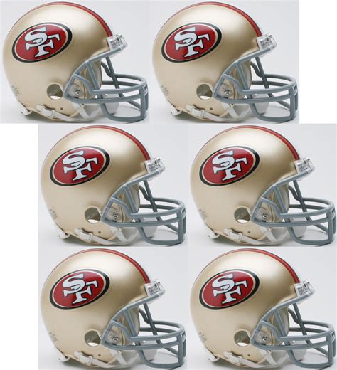 San Francisco 49ers NFL Mini Football Helmet 6 count Autograph