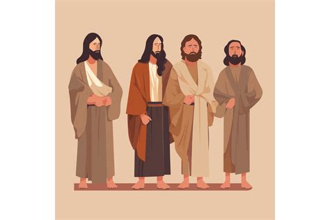 Jesus And Disciples Minimalist Vector 8 Graphic By LofiAnimations