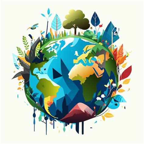 Iconos Vectoriales De Conciencia Ambiental Vector Premium