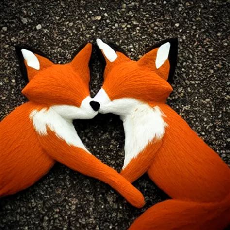 Two Foxes Cuddling Together They Are In Love Stable Diffusion OpenArt