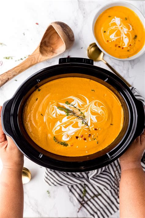 Vegan Pumpkin Soup Slow Cooker L Jessica In The Kitchen