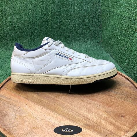 Reebok Mens Club C Vintage Y2k White Blue Leather Ten Gem