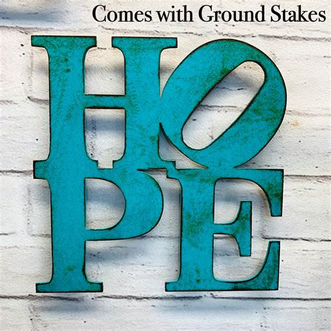 Hope Lawn Sign Metal Lawn Or Garden Decor Handmade In The Usa Ch