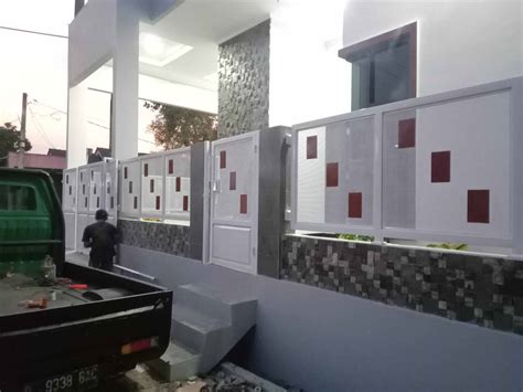 Pintu Pagar Besi Plat Bolong Minimalis Lazada Indonesia