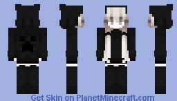 black hoodie creeper girl Minecraft Skin