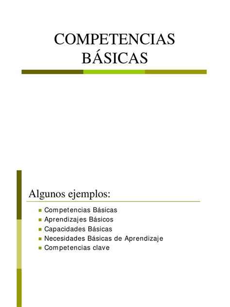 Pdf Competencias Basicas Concepto Dokumen Tips