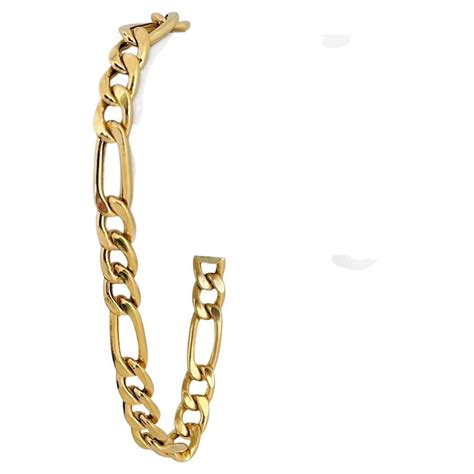 18 Karat Yellow Gold Italian Hollow Link Bracelet For Sale At 1stdibs