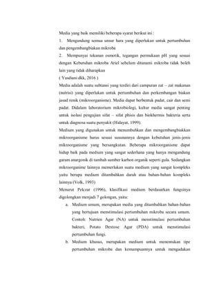 Laporan Resmi Pembuatan Media I PDF