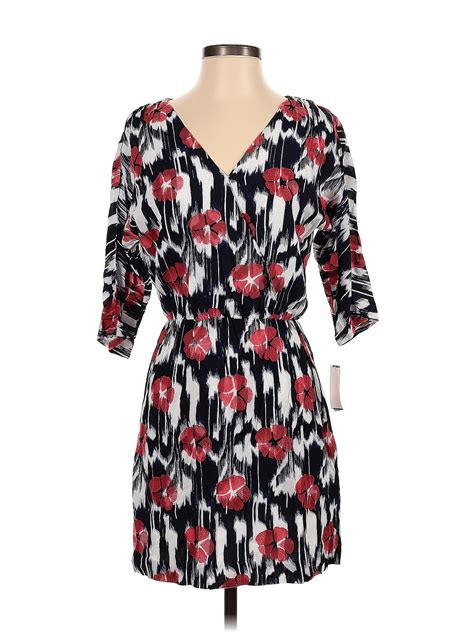 Trina Trina Turk 100 Rayon Floral Multi Color Red Casual Dress Size Xs