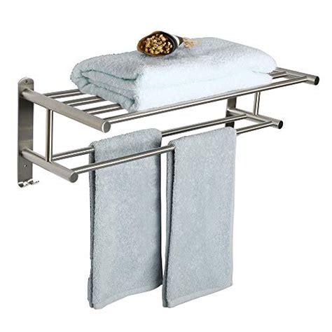 Best Brushed Nickel Towel Rack With Shelf