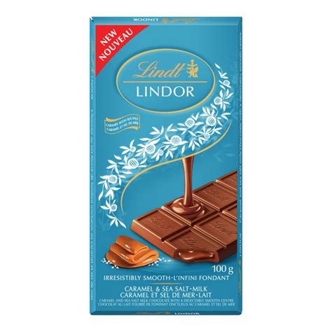 Lindt Lindor Milk Chocolate Bar Caramel And Sea Salt 100g