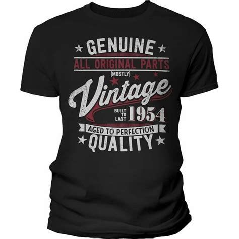 70th Birthday T Shirt For Men Genuine Vintage 1954 Aged To