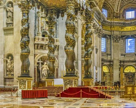 Rome St Peters Basilica Interior View Editorial Photography - Image of vatican, sculpted: 124706462