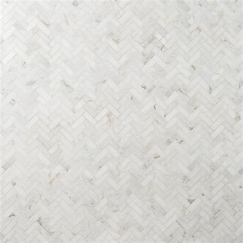 Ivy Hill Tile Arctic White 4 In X 039 In Herringbone Polished Marble Mosaic Tile Sample