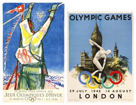 Lot Two Vintage 1948 Olympic Posters 1 Olympic Games London For