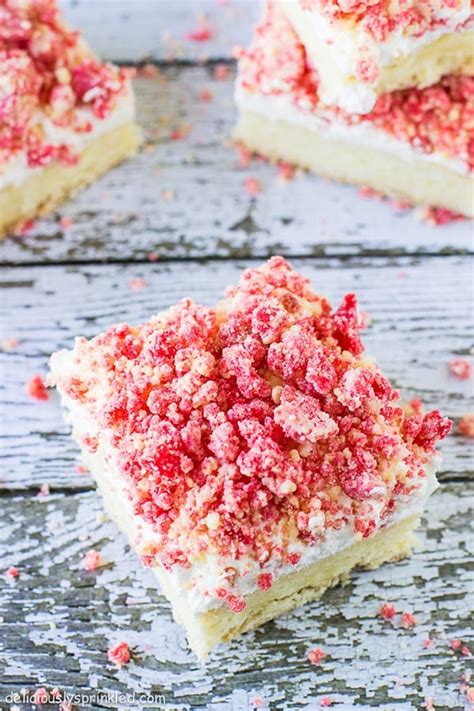 Strawberry Shortcake Bars Deliciously Sprinkled