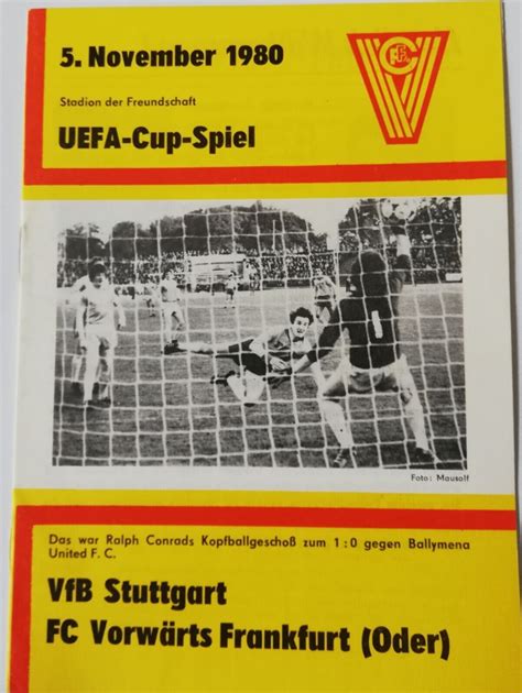 Stadion Programm Uefa Cup Vorw Rts Frankfurt Vfb Stuttgart Ebay