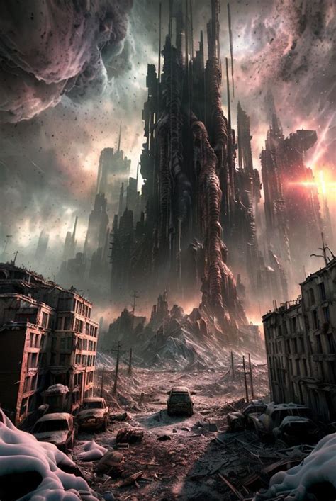 Epic Apocalypse Frozen Cityscape