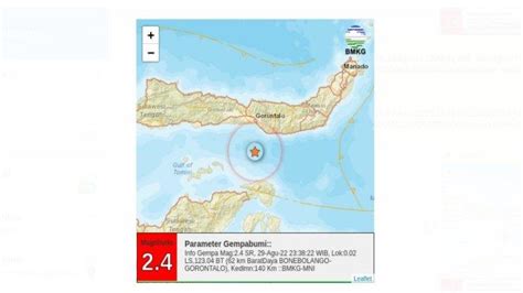 Gempa Bumi M4 3 SR Tenggara Bone Bolango Gorontalo Pada Selasa 30