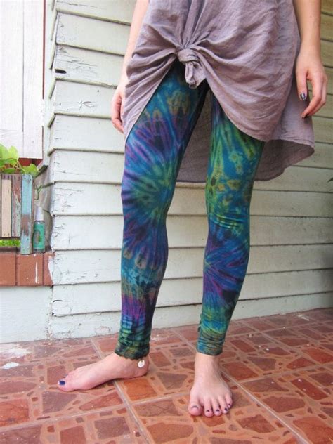 Tie Dye Festival Leggings Green Blue Tights Etsy Blue Tights Tie Dye Tie Dye Leggings