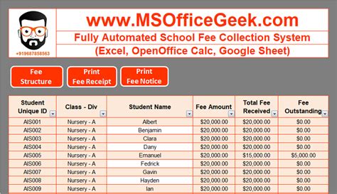 Fully Automated School Fee Collection System Template Msofficegeek