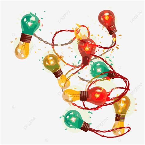 Tangled Christmas Lights Clipart Christmas Light Bulbs Isolated ...