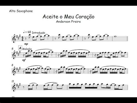 Aceite O Meu Cora O Anderson Freirepartitura Mel Dica Sax Alto