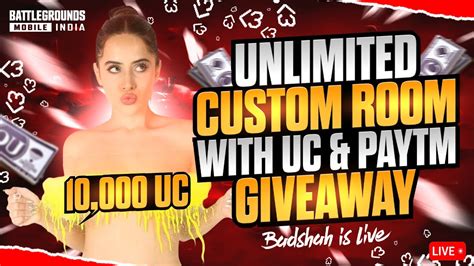 DAILY FREE UC GIVEAWAY BADSHAH IS BACK BGMI CUSTOM ROOM LIVE UC