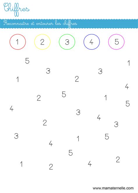 Chiffres Reconnaitre Et Entourer Ma Maternelle
